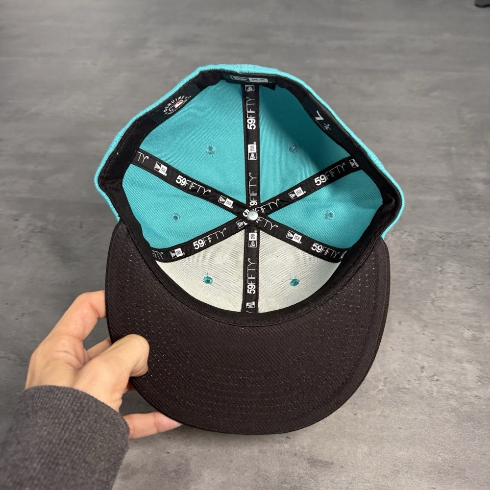 New Era Oakland Athletics A's Hat 59Fifty Cap 7 1/4 Teal Mint Black White Fitted - Picture 5 of 7